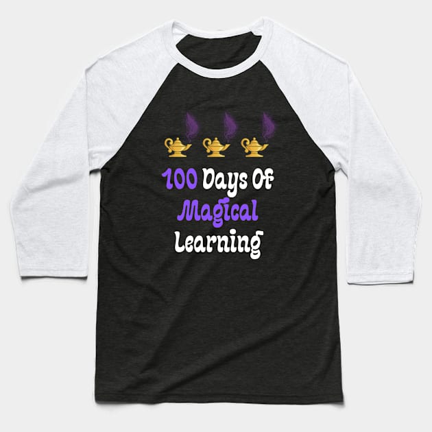 100 Days Of Magical Learning Baseball T-Shirt by Teeport